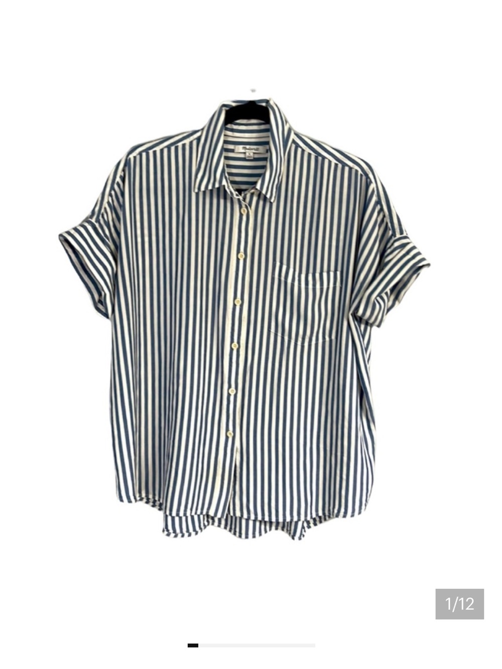 Madewell Courier Pleat-Back Shirt in Stripe